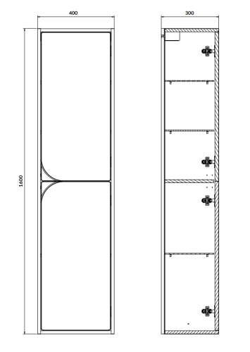 Cersanit CREA II 40 cm magas kiegészítő szekrény, matt kasmír S1058-018