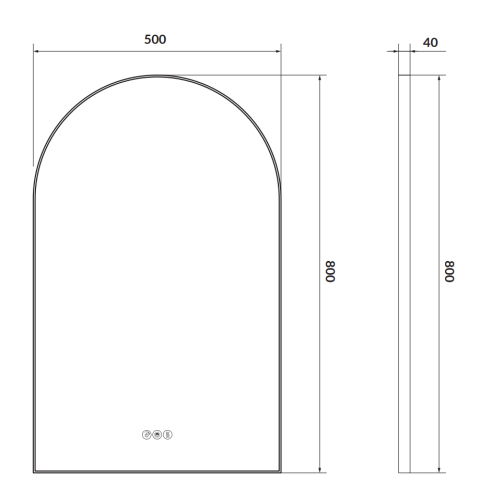 Cersanit CREA II 50x80 cm tükör LED világítással, arany S1058-038