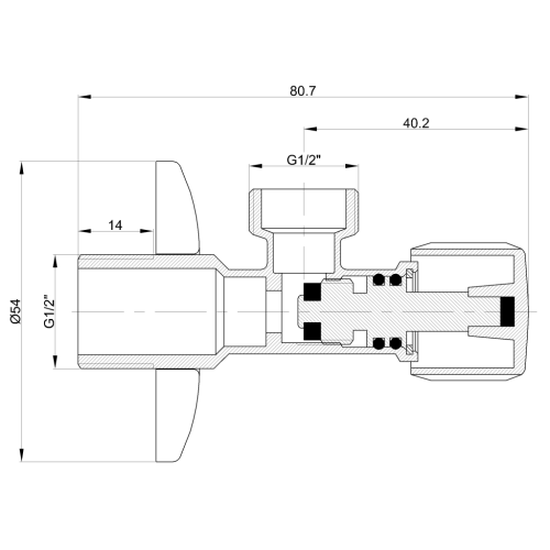 Invena sarokszelep 1/2 X 1/2, króm  ZW-52-015-L