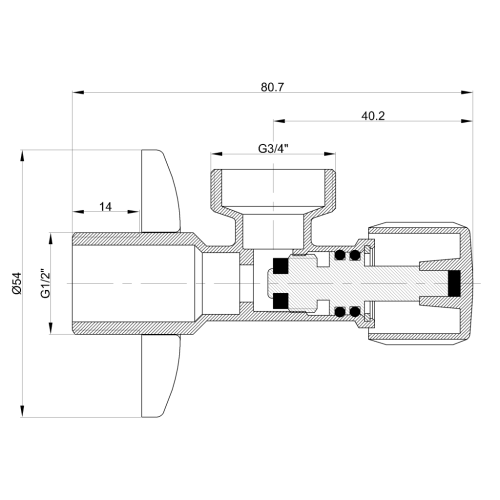 Invena sarokszelep mosogéphez 1/2 X 3/4, króm ZW-52-020-L