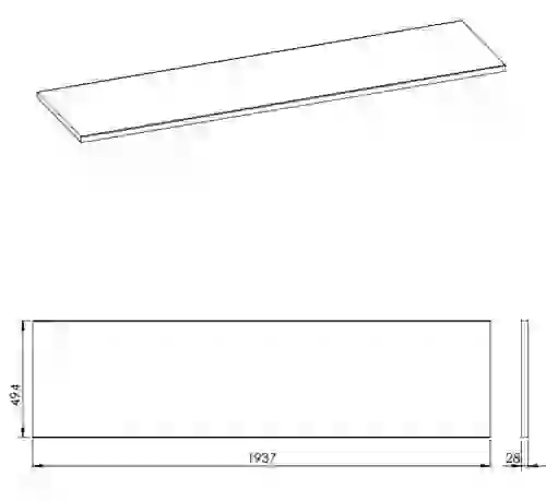 AREZZO design 190x49,4x2,8 cm mosdópult, magasfényű fehér színben AR-167038