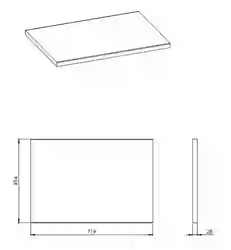 AREZZO design 70x49,4x2,8 cm mosdópult, természetes tölgy szín AR-167040