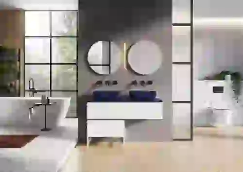 AREZZO design MONTEREY 60 cm-es alsószekrény 2 fiókkal szifonkivágással, magasfényű fehér AR-167077