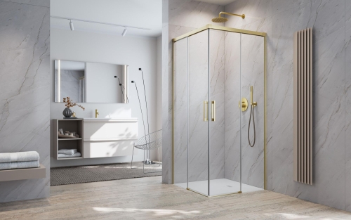Radaway Idea 6 Brushed Gold KDD 90 cm balos zuhanyajtó, szálcsiszolt arany 387060-99-01L