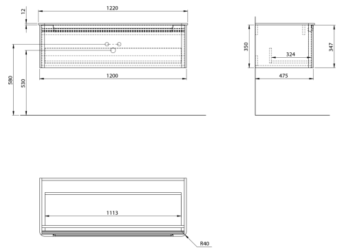 Sapho KERALA 120 cm alsószekrény, carina KR120-4141