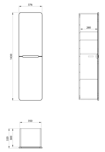 Sapho KERALA 38 cm magas kiegészítő szekrény, matt antracit/siena KR350-4234