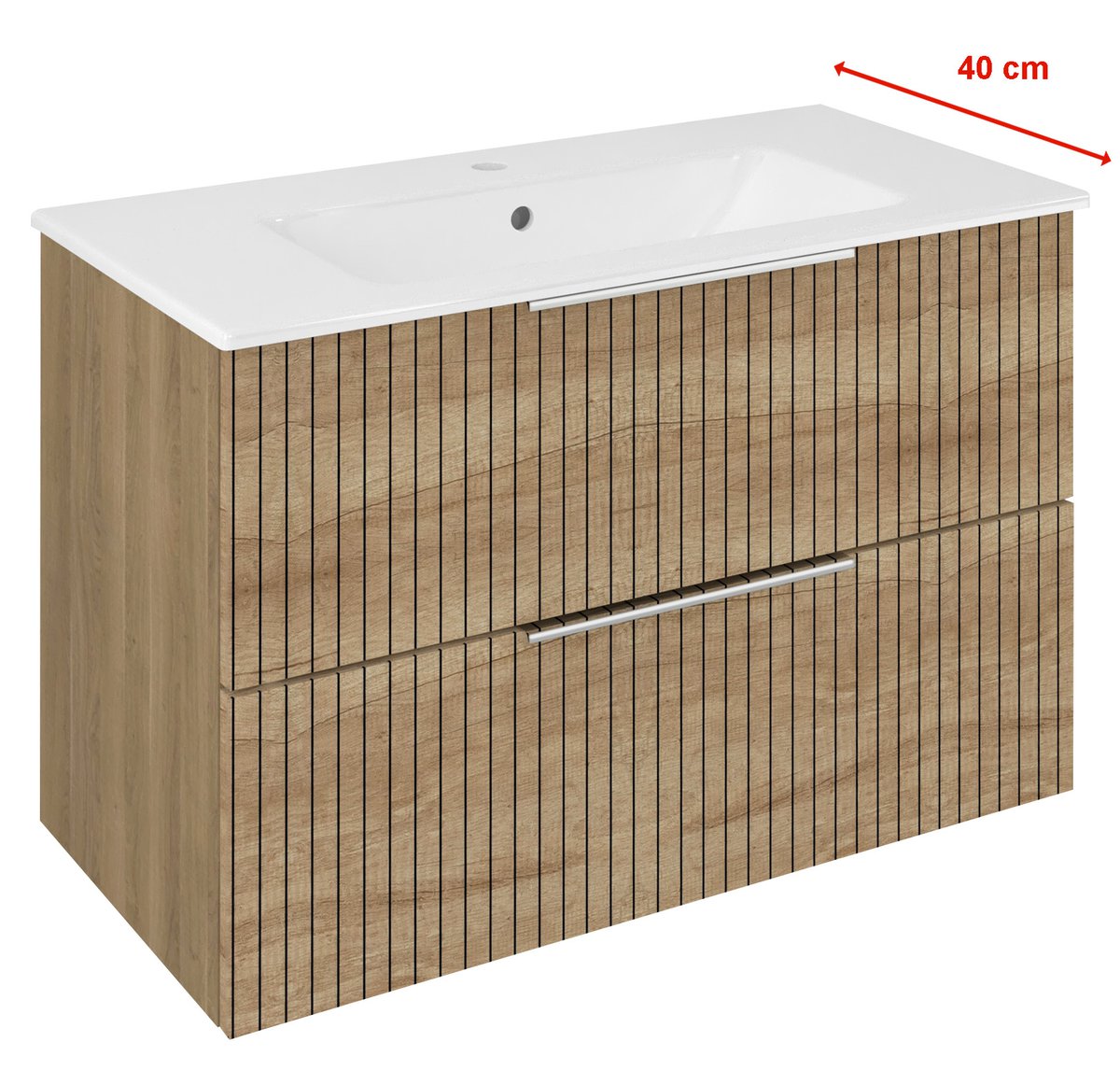 Sapho CIRASA STRIP SLIM 80 cm alsószekrény, Alabama tölgy CR792-2322