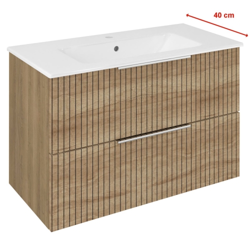 Sapho CIRASA STRIP SLIM 80 cm alsószekrény, Alabama tölgy CR792-2322