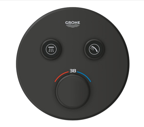 Grohe Grohtherm SmartControl termosztátos színkészlet 2 fogyasztóhoz, matt fekete 291192430