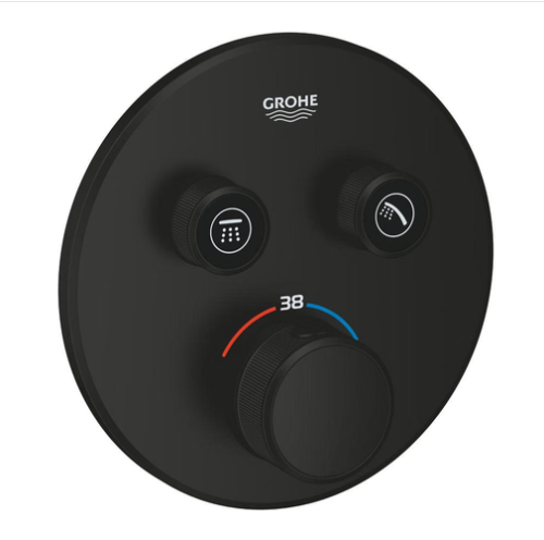Grohe Grohtherm SmartControl termosztátos színkészlet 2 fogyasztóhoz, matt fekete 291192430