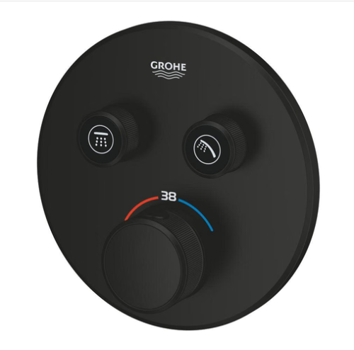 Grohe Grohtherm SmartControl termosztátos színkészlet 2 fogyasztóhoz, matt fekete 291192430