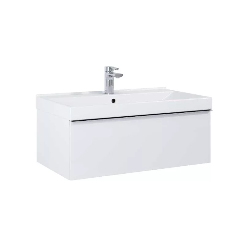 AREZZO design MONTEREY 80 cm-es alsószekrény 1 fiókkal szifonkivágással, magasfényű fehér AR-167079