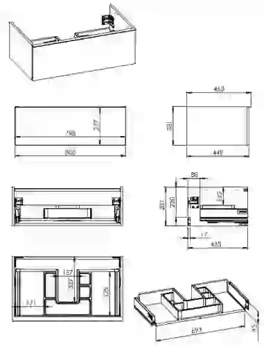 AREZZO design MONTEREY 80 cm-es alsószekrény 1 fiókkal szifonkivágással magasfényű antracit, AR-167080