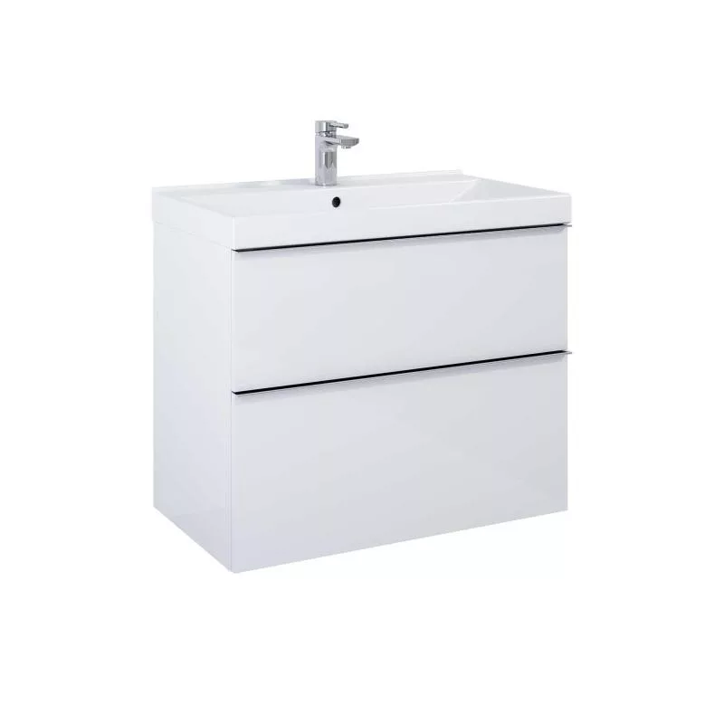 AREZZO design MONTEREY 80 cm-es alsószekrény 2 fiókkal szifonkivágással magasfényű fehér AR-167081