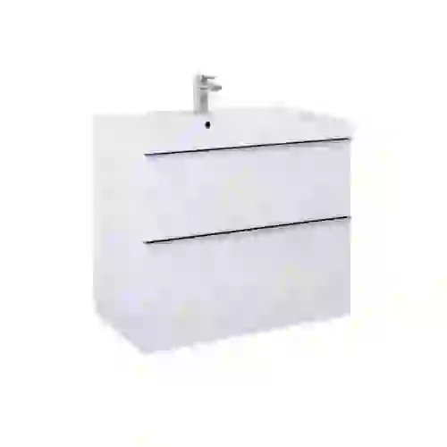 AREZZO design MONTEREY 80 cm-es alsószekrény 2 fiókkal szifonkivágással magasfényű fehér AR-167081