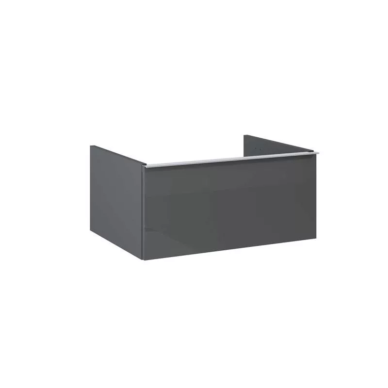 AREZZO design MONTEREY 60 cm-es alsószekrény 1 fiókkal, szifonkivágás nélkül magasfényű antracit AR-167088