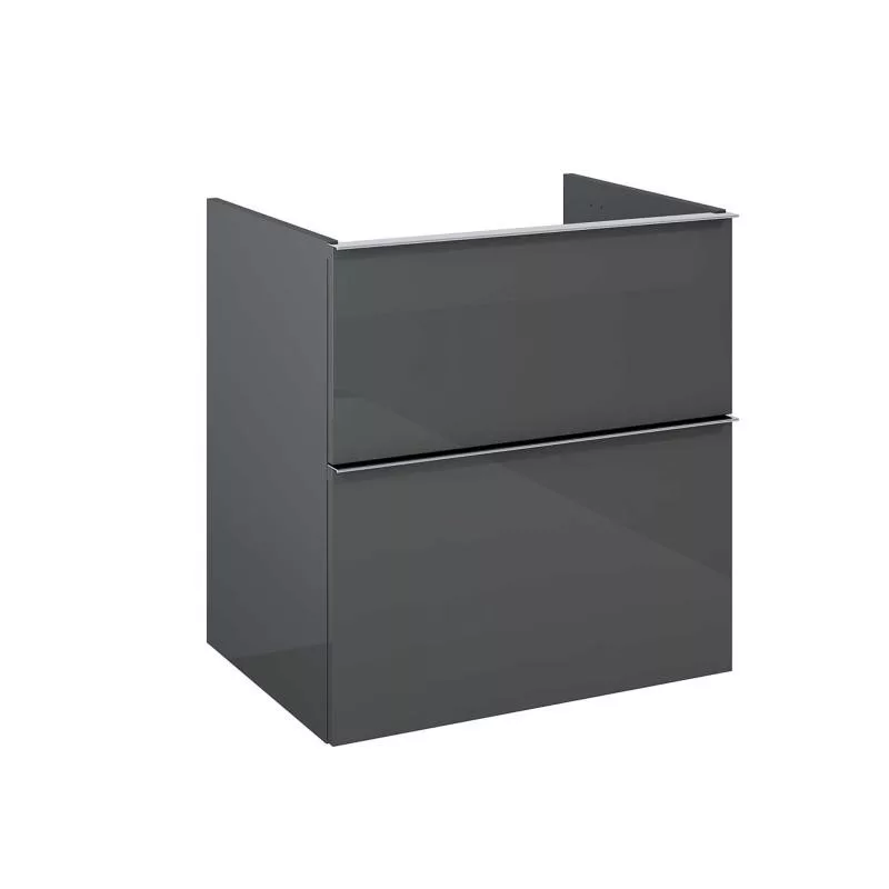 AREZZO design MONTEREY 60 cm-es alsószekrény 2 fiókkal szifonkivágás nélkül magasfényű antracit AR-167090