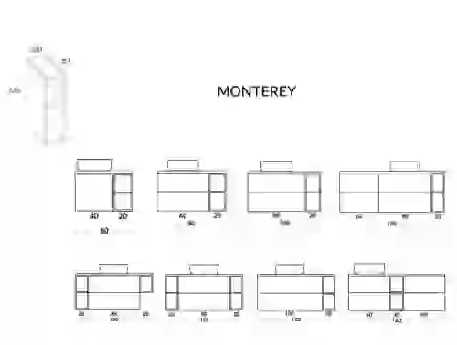AREZZO design MONTEREY Duo 20 cm-es nyitott elem magasfényű antracit színben AR-167102