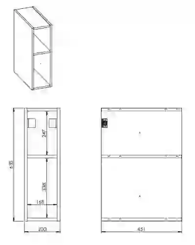 AREZZO design MONTEREY Duo 20 cm-es nyitott elem magasfényű antracit színben AR-167102