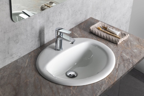 Sapho AQUALINE pultba süllyeszthető kerámiamosdó 51,5x45 cm, fehér 55227