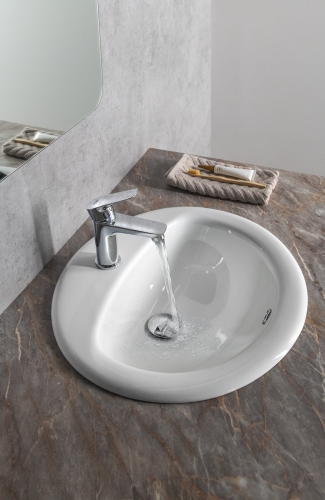 Sapho AQUALINE pultba süllyeszthető kerámiamosdó 51,5x45 cm, fehér 55227