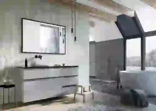 AREZZO design MARQUINA márvány mosdópult 90x49,4 cm matt fekete AR-167476