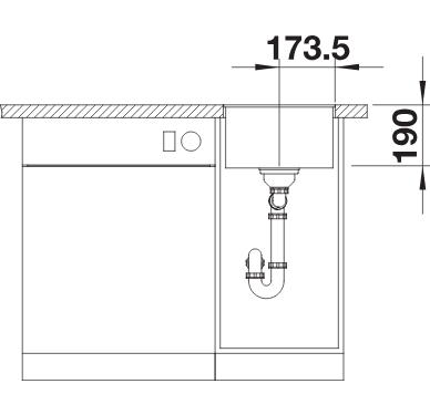 BLANCO SUBLINE 320-F szintbe építhető gránit mosogató, törtfehér 527159