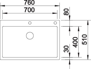 BLANCO CLARON 700-IF/A Durinox rozsdamentes acél mosogató, lefolyó-távműködtetővel 523394