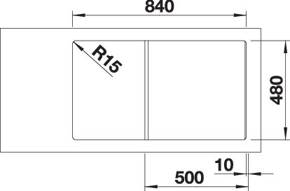 Blanco Zia 5 S Silgranit mosogató 86x50 cm lefolyó-távműködtetővel, fekete 526015