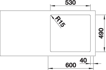 BLANCO ETAGON 500-IF/A selyemfényű rozsdamentes acél mosogató, lefolyó-távműködtetővel 521748